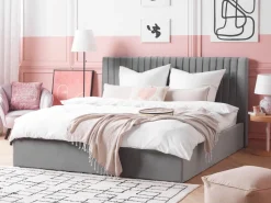 Shop Beliani Parisanky Sametti Säilytystila Harmaa 180 X 200 Cm Vion