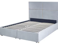 Cheap Beliani Parisanky Sametti Säilytystila Vaaleanharmaa 140 X 200 Cm Vernoyes