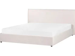 Sängyt<Beliani Parisanky Sametti Säilytystila Luonnonvalkoinen 180 X 200 Cm Lavaur