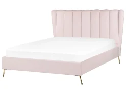 Store Beliani Parisanky Sametti Usb-Portti Pastellipinkki 140 X 200 Cm Miribel