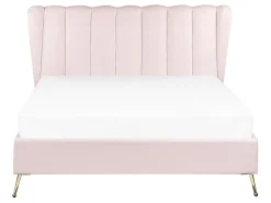 Store Beliani Parisanky Sametti Usb-Portti Pastellipinkki 140 X 200 Cm Miribel