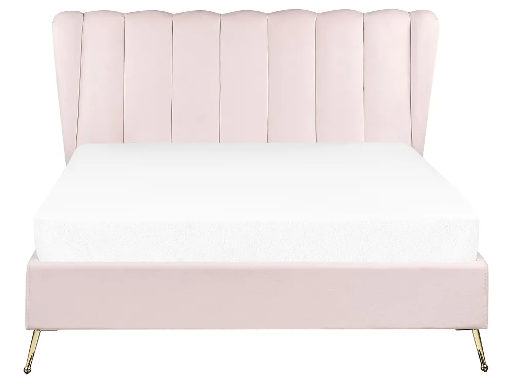 Store Beliani Parisanky Sametti Usb-Portti Pastellipinkki 140 X 200 Cm Miribel