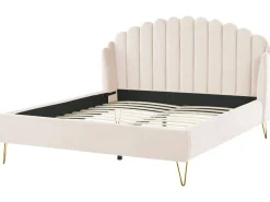 Sängyt<Beliani Parisanky Sametti Vaalea Beige 180 X 200 Cm Ambillou