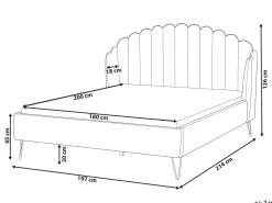 Sängyt<Beliani Parisanky Sametti Vaalea Beige 180 X 200 Cm Ambillou