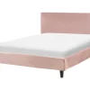 Sängyt<Beliani Parisanky Sametti Vaaleanpunainen 140 X 200 Cm Fitou