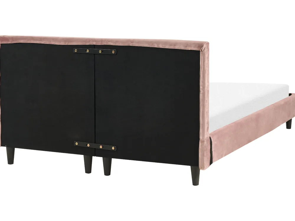 Sängyt<Beliani Parisanky Sametti Vaaleanpunainen 140 X 200 Cm Fitou