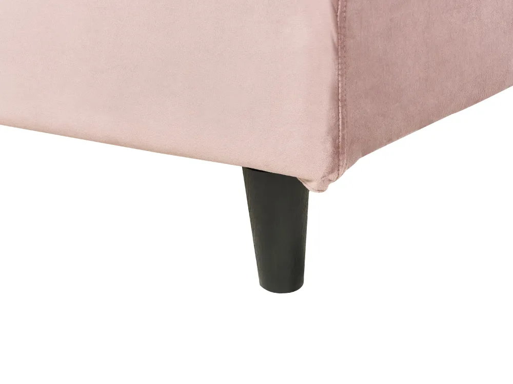 Sängyt<Beliani Parisanky Sametti Vaaleanpunainen 140 X 200 Cm Fitou