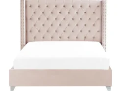 Fashion Beliani Parisanky Sametti Vaaleanpunainen 180 X 200 Cm Lubbon