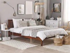 Sängyt<Beliani Parisanky Tumma Kumipuu 180 X 200 Cm Carnac