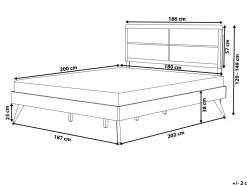 Clearance Beliani Parisanky Tumma Puu/Harmaa 180 X 200 Cm Poissy