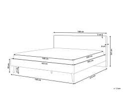Sängyt<Beliani Parisanky Vaalea Puu/Valkoinen 160 X 200 Cm Serris