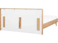 Sängyt<Beliani Parisanky Vaalea Puu/Valkoinen 160 X 200 Cm Serris