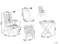 Best Beliani Parvekekalustesetti Akaasiapuinen Ruskeanharmailla Pehmusteilla Java