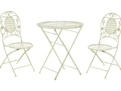 Ulkokalusteet<Beliani Parvekekalustesetti Metallinen Vaaleanvihrea Bivio