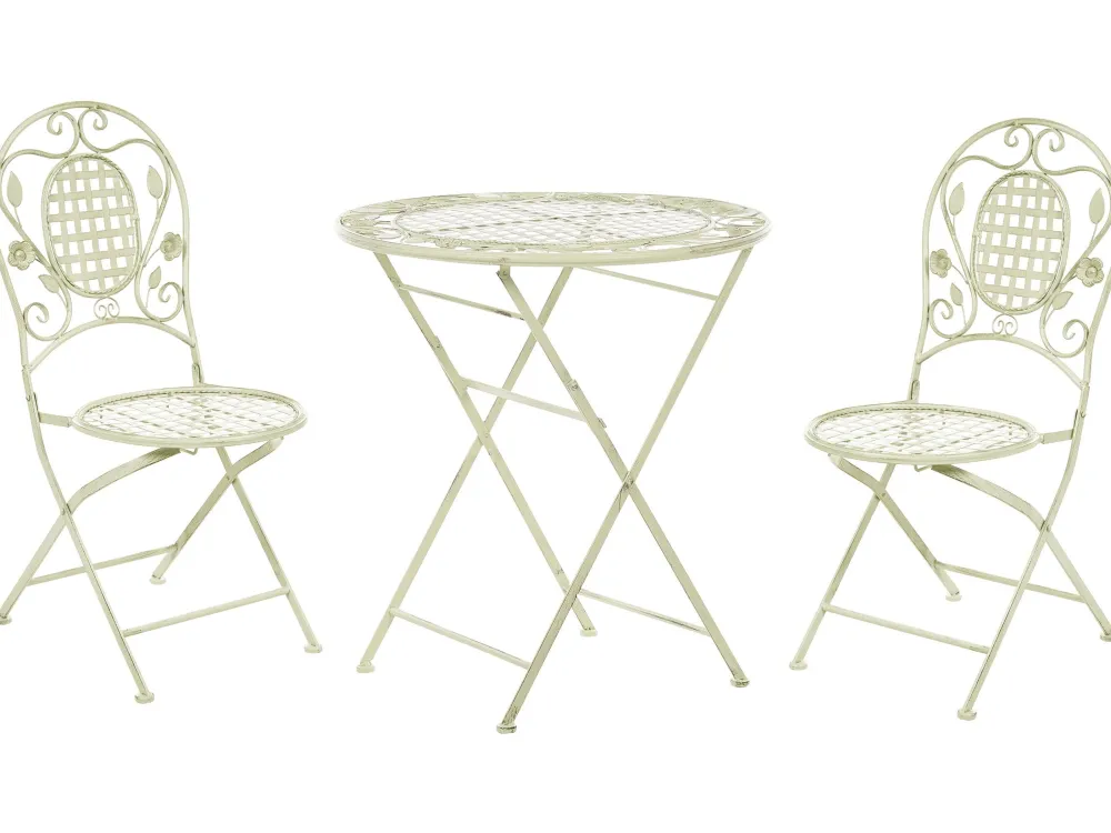 Ulkokalusteet<Beliani Parvekekalustesetti Metallinen Vaaleanvihrea Bivio