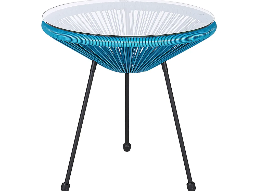 Ulkokalusteet<Beliani Parvekekalustesetti Rottinkinen Sininen Acapulco Ii