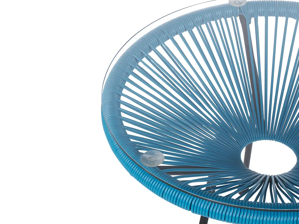 Ulkokalusteet<Beliani Parvekekalustesetti Rottinkinen Sininen Acapulco Ii