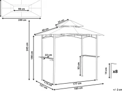 New Beliani Paviljonki Beige 240 X 148 Cm Naro