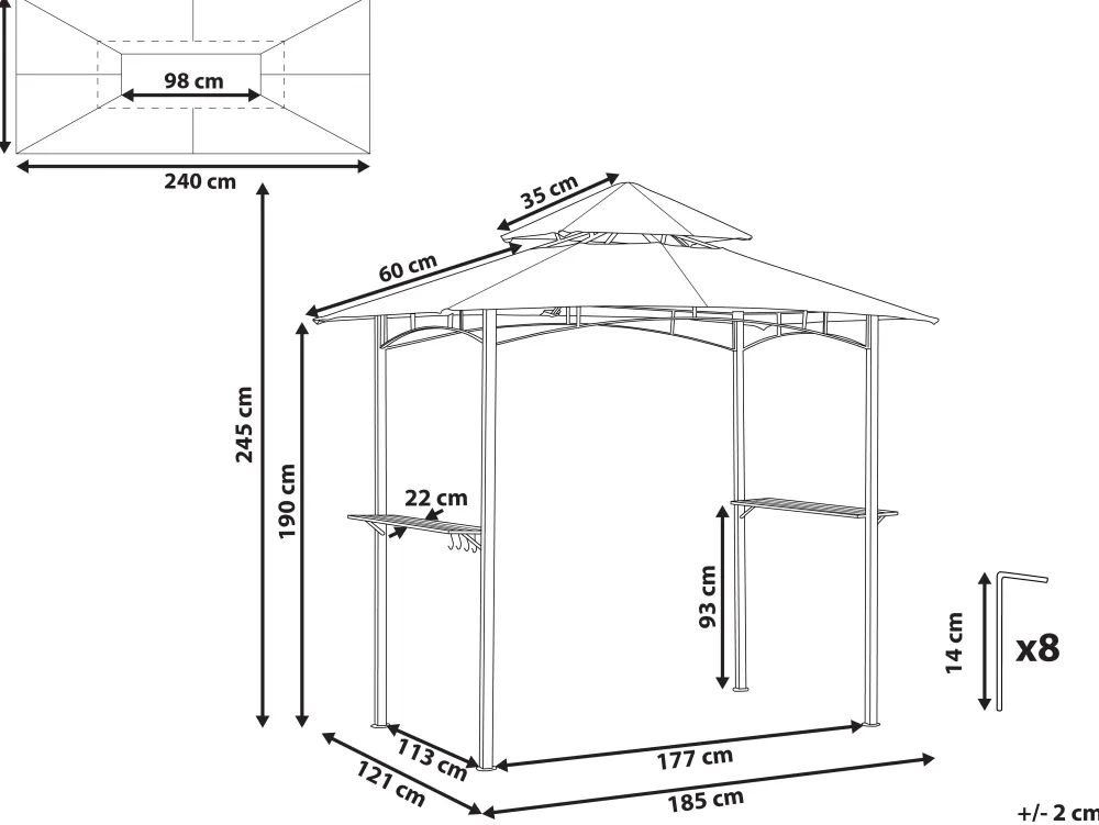 New Beliani Paviljonki Beige 240 X 148 Cm Naro