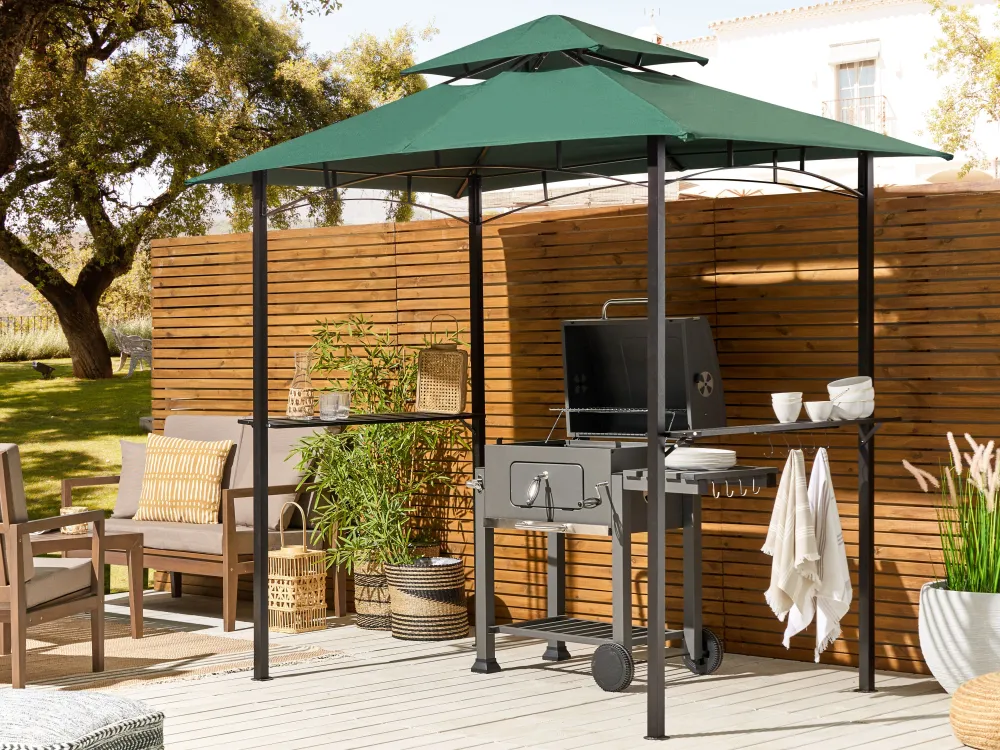 Ulkokalusteet<Beliani Paviljonki Tummanvihrea 240 X 148 Cm Naro