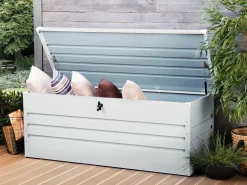 Ulkokalusteet<Beliani Pehmustelaatikko Teraksinen Vaaleanharmaa 165X70 Cm Cebrosa