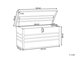 Ulkokalusteet<Beliani Pehmustelaatikko Teraksinen Grafiitinharmaa 132X62 Cm Cebrosa