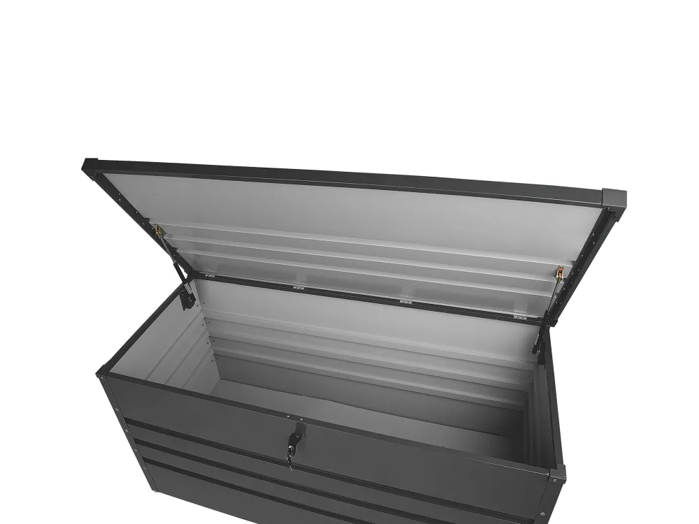 Ulkokalusteet<Beliani Pehmustelaatikko Teraksinen Grafiitinharmaa 132X62 Cm Cebrosa