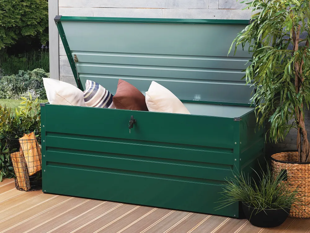 Ulkokalusteet<Beliani Pehmustelaatikko Teraksinen Tummanvihrea 132X62 Cm Cebrosa