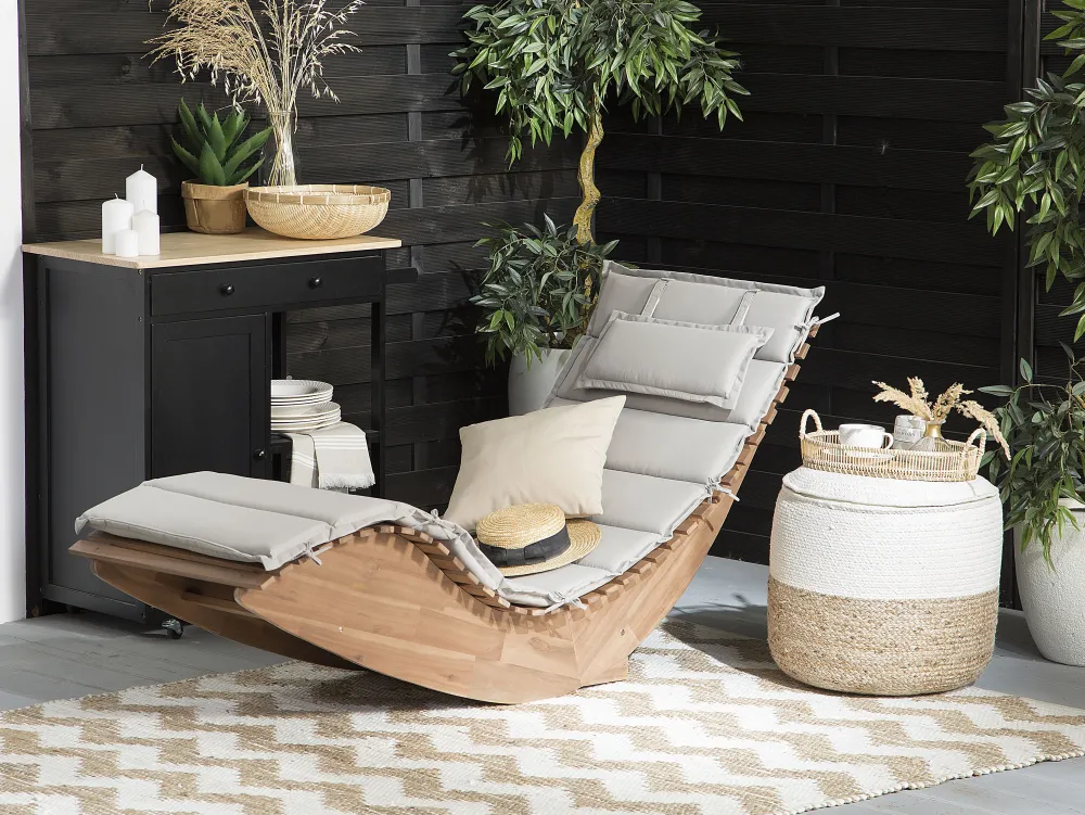 Cheap Beliani Pehmustetyyny Lepotuoliin 180 X 60 X 5 Cm Ruskeanharmaa Brescia