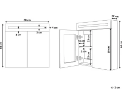 Store Beliani Peilikaappi Led-Valo Valkoinen 60 X 60 Cm Jaramillo