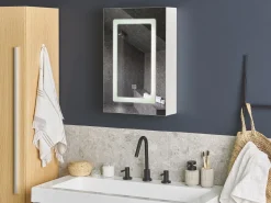 Hot Beliani Peilikaappi Led-Valo Valkoinen 40 X 60 Cm Condor