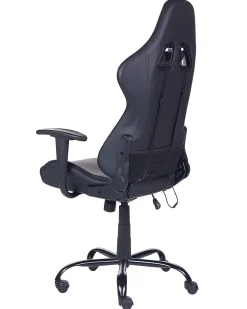 Fashion Beliani Pelituoli Keinonahka Led-Valo Musta Gleam