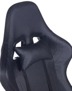 Fashion Beliani Pelituoli Keinonahka Led-Valo Musta Gleam