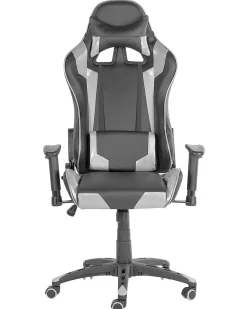 Store Beliani Pelituoli Keinonahka Musta/Hopea Knight