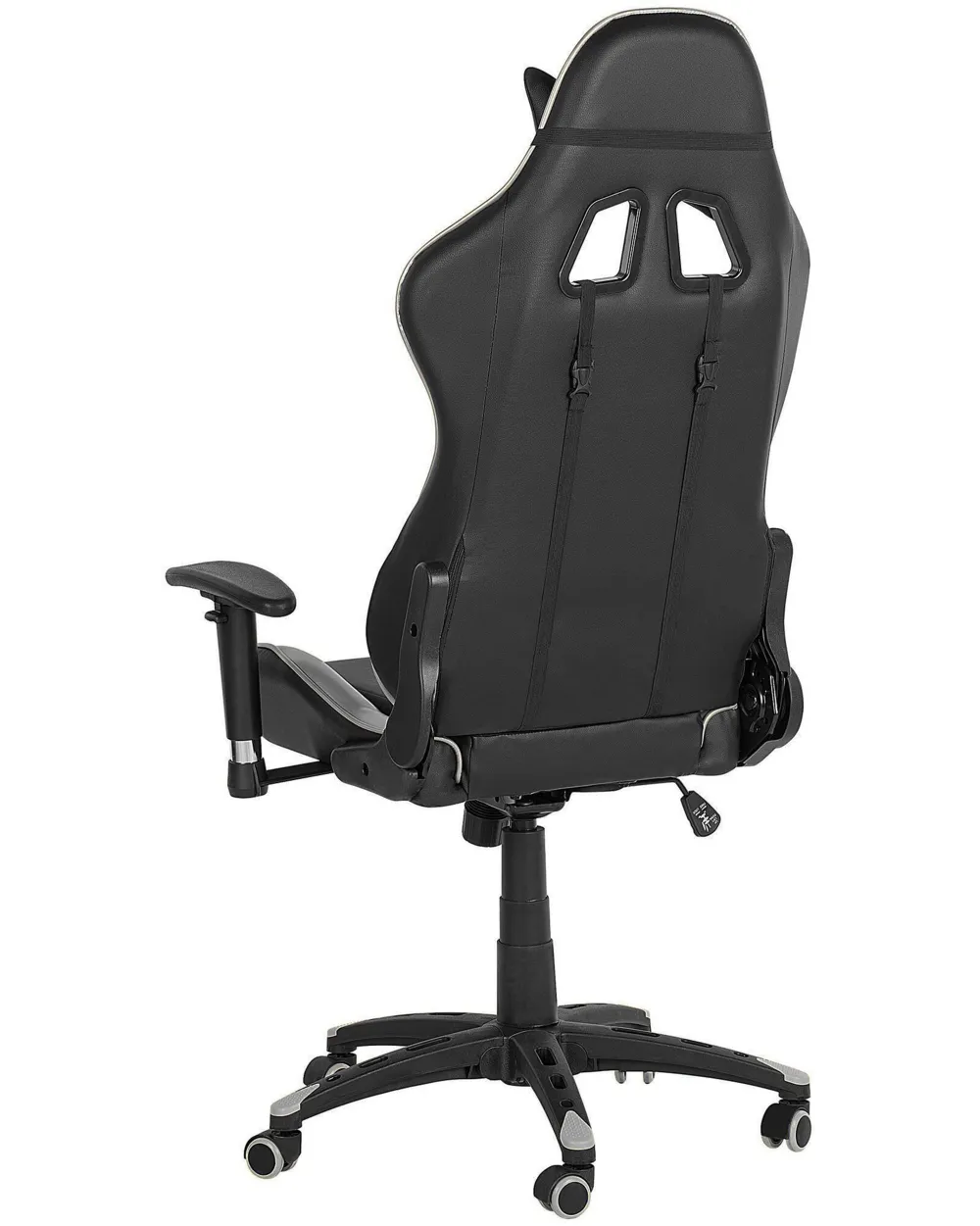 Store Beliani Pelituoli Keinonahka Musta/Hopea Knight