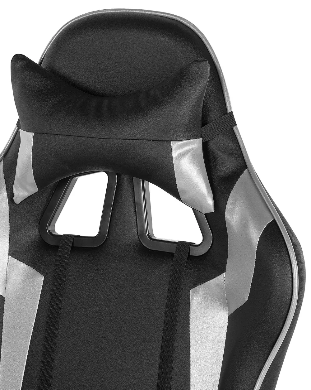 Store Beliani Pelituoli Keinonahka Musta/Hopea Knight