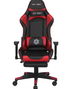 Store Beliani Pelituoli Keinonahka Musta/Punainen Victory