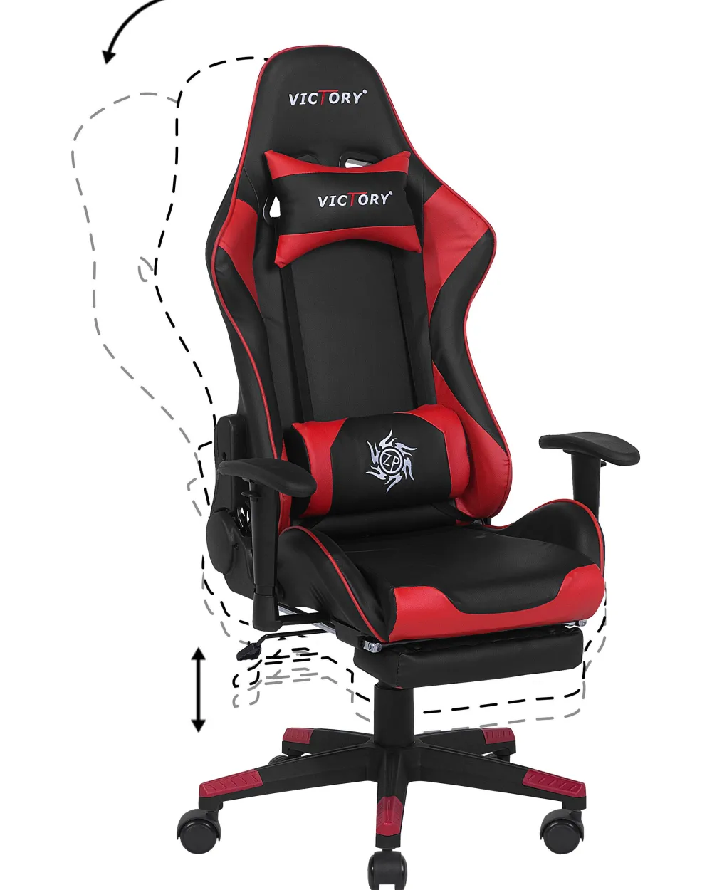 Store Beliani Pelituoli Keinonahka Musta/Punainen Victory