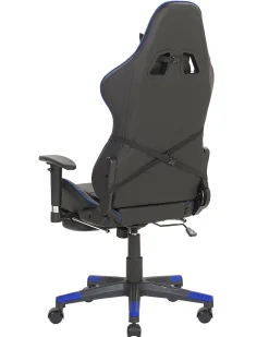 Shop Beliani Pelituoli Keinonahka Musta/Sininen Victory