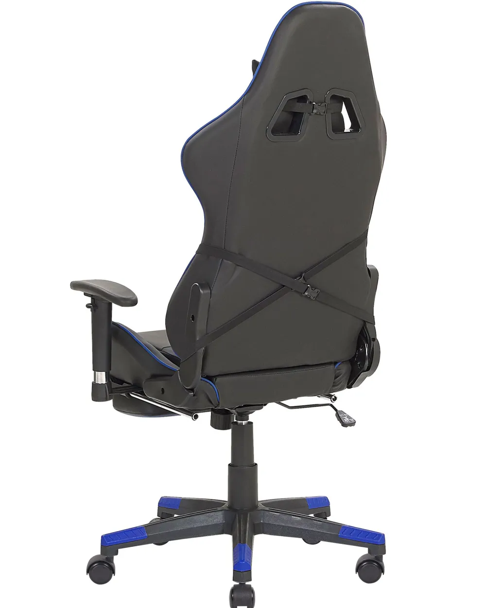 Shop Beliani Pelituoli Keinonahka Musta/Sininen Victory