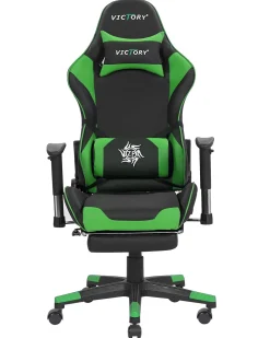 Lastenhuone<Beliani Pelituoli Keinonahka Musta/Vihrea Victory