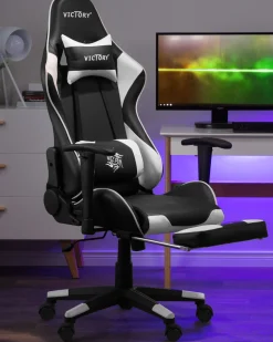 Lastenhuone<Beliani Pelituoli Keinonahka Musta/Valkoinen Victory