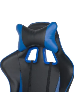 Store Beliani Pelituoli Keinonahka Musta/Tummansininen Gamer