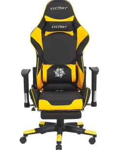 Online Beliani Pelituoli Keinonahka Musta/Keltainen Victory