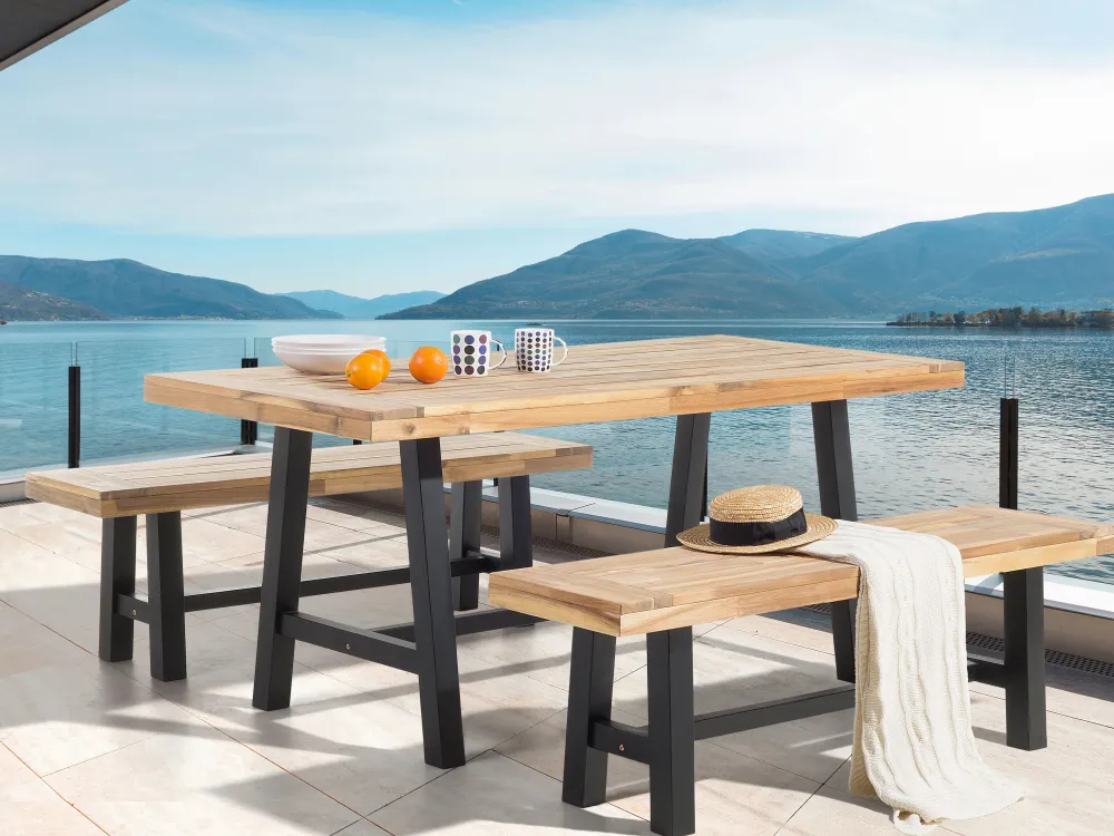 Ulkokalusteet<Beliani Penkki Musta Scania