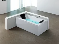 Kylpy- & Poreammeet<Beliani Poreamme Oikeak. Led-Valot Valkoinen 183 X 90 Cm Varadero