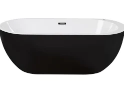 Kylpy- & Poreammeet<Beliani Poreamme Vapaasti Seisova Led-Valot Musta 170 X 80 Cm Nevis