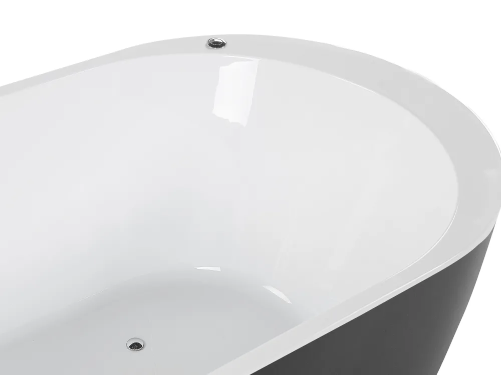 Kylpy- & Poreammeet<Beliani Poreamme Vapaasti Seisova Led-Valot Musta 170 X 80 Cm Nevis