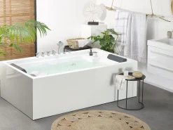 Kylpy- & Poreammeet<Beliani Poreamme Vapaasti Seisova Valkoinen 180 X 110 Cm Saona