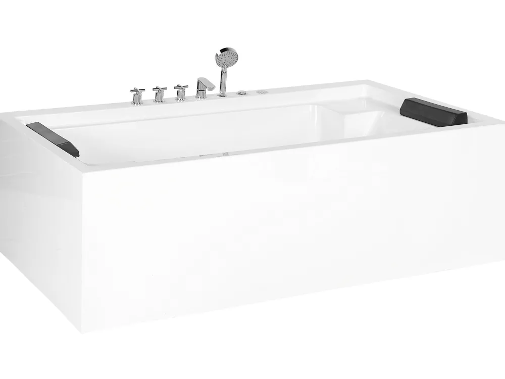 Kylpy- & Poreammeet<Beliani Poreamme Vapaasti Seisova Valkoinen 180 X 110 Cm Saona